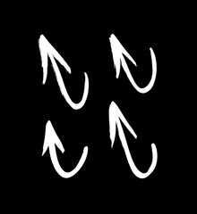 Vector art illustration grunge arrows. Set of hand drawn paint object for design use. Abstract brush drawing