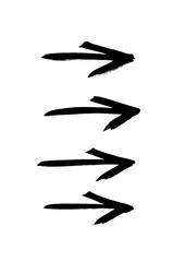 Vector art illustration grunge arrows. Set of hand drawn paint object for design use. Abstract brush drawing