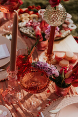 Valentine's Day table layout.