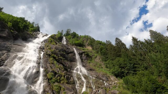 Panorama of the Nardis Waterfalls - Dolomites Italy