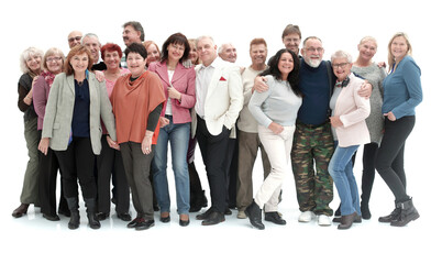 Obraz premium Group of happy people isolated over a white background