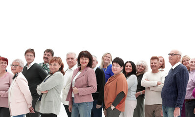Group of cheerful people looking at camera