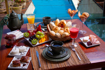 Breakfast in a hotel