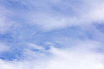 Clear blue color sky with white cloud background