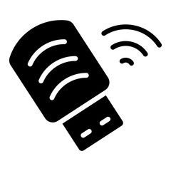 Editable filled design vector of wifi usb