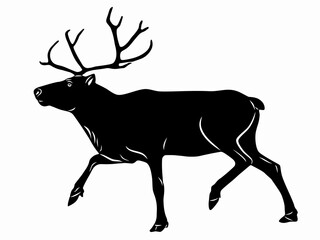 illustration of a reindeer , vector drawing