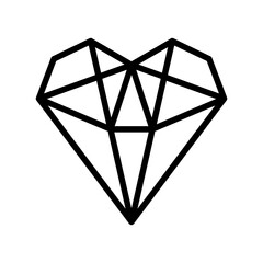 Crystals line vector icon. Geometric gems diamonds vector illustrations collection. For geology or jewelry store