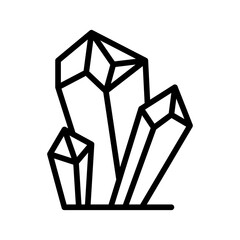 Crystals line vector icon. Geometric gems diamonds vector illustrations collection. For geology or jewelry store