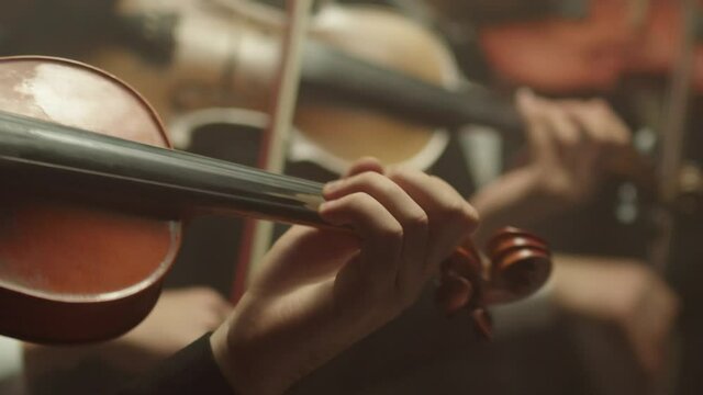 the string quartet plays classical music,medium shoot,