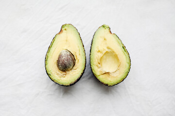 ripe, cut in half avocado. healthy food, keto diet