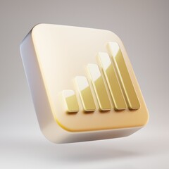 Signal icon. Golden Signal symbol on matte gold plate.