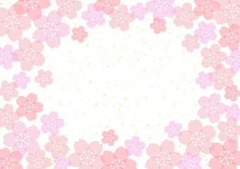 和風 桜 金箔 POP チラシ フレーム 背景 01