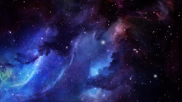 zoom in to the surface of the nebula cloud in the universe.