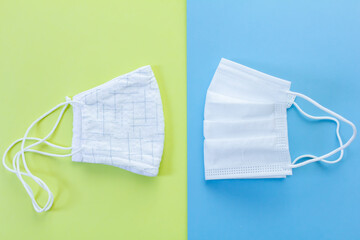 不織布マスクと布マスク