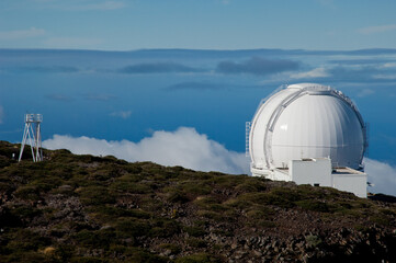 Astronomical telescope in the Roque de Los Muchachos.