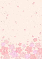 和風 桜 金箔 POP チラシ 縦 フレーム 背景 15