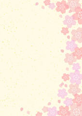 和風 桜 金箔 POP チラシ 縦 フレーム 背景 23