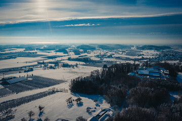 drone view of landscape