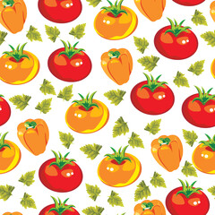 Gardening seamless pattern. Vector illustration of garden elements.