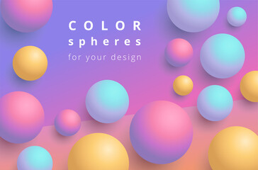 Color spheres for your design. Colored balls on the surface.
