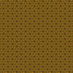 Seamless Hexagonal Geometric Line Vector Striped Cubes. Pattern Texture. Repeating Abstract Background Trendy Design Modern Stylish Symmetrical