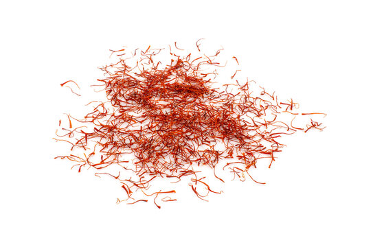saffron threads an isolated on white background