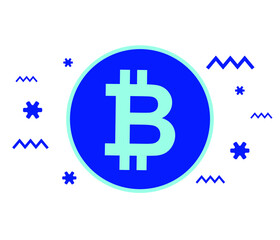 Bitcoin sign icon for internet money. Crypto currency symbol and coin image for using in web projects or mobile applications. Blockchain based secure Isolated vector illustration.