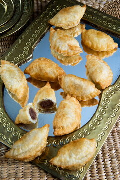 Sambousek, fried Egyptian starters filled with meatern food, Egypt