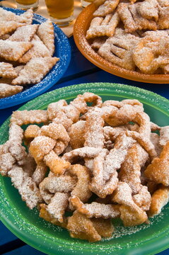 Crostoli (Grostoli) (Sweet fritters), Italian Carnival cakes, Veneto