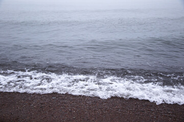 foggy minimal beach, natural background