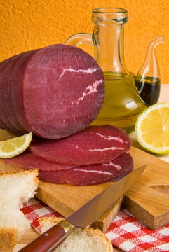 Bresaola, air-dried salted beef, Valtellina, Val Telline, Lombardy