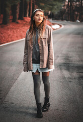 Girl walking on the street