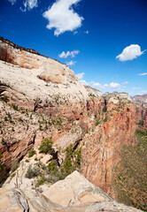 View from Angels Landing in Zion National Park, Utah, USA.