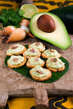 Madagascan food, starters made with avocados, limes, onions and anchovies, Madagascar