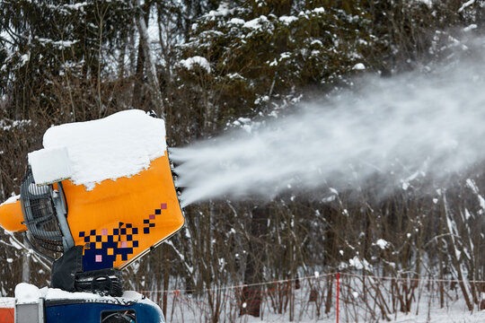 Snowmaking (snow Gun, Snow Cannon). Editorial Stock Photo - Image of cold,  cannon: 64803988