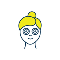 Hypnosis RGB color icon. Trance-like state. Therapy session. Being under therapist control. Substance abuse, bad habits treatment. Intense concentration condition. Isolated vector illustration