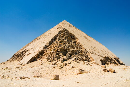 The Bent Pyramid at Dahshur, UNESCO World Heritage Site, near Cairo, Egypt