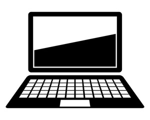 Laptop pictogram. Personal computer portable icon. Vector illustration.