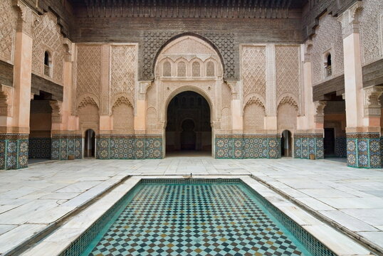 Ben Youssef Medersa (Koranic School), UNESCO World Heritage Site, Marrakech (Marrakesh), Morocco