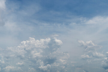 blue sky with white clouds in winter