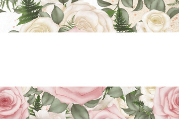 pink roses background with space for your text