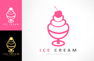 Ice cream logo vector. Food design.
