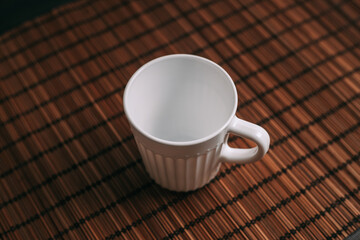 white mugs on the table for a drink ceramic cafe