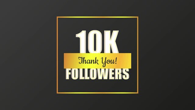 Thank you followers. Cartoon ribbon. Creative design. Social media element. Motion graphic.