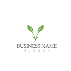 Logos of green Tree leaf ecology