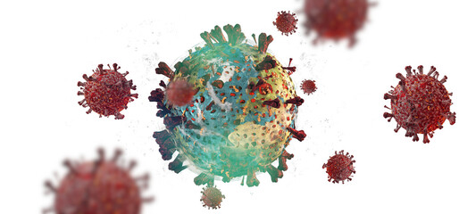 virus cells Coronavirus pandemic planet earth globe 3d-illustration