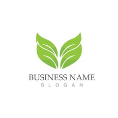 Logos of green Tree leaf ecology