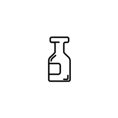Freehand doodle sketch vector illustration of empty old-fashioned milk bottle in line art style. Reusable materials plastic free recycling concept
