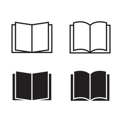 open book vector icon set