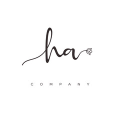 initial HA logo with flower